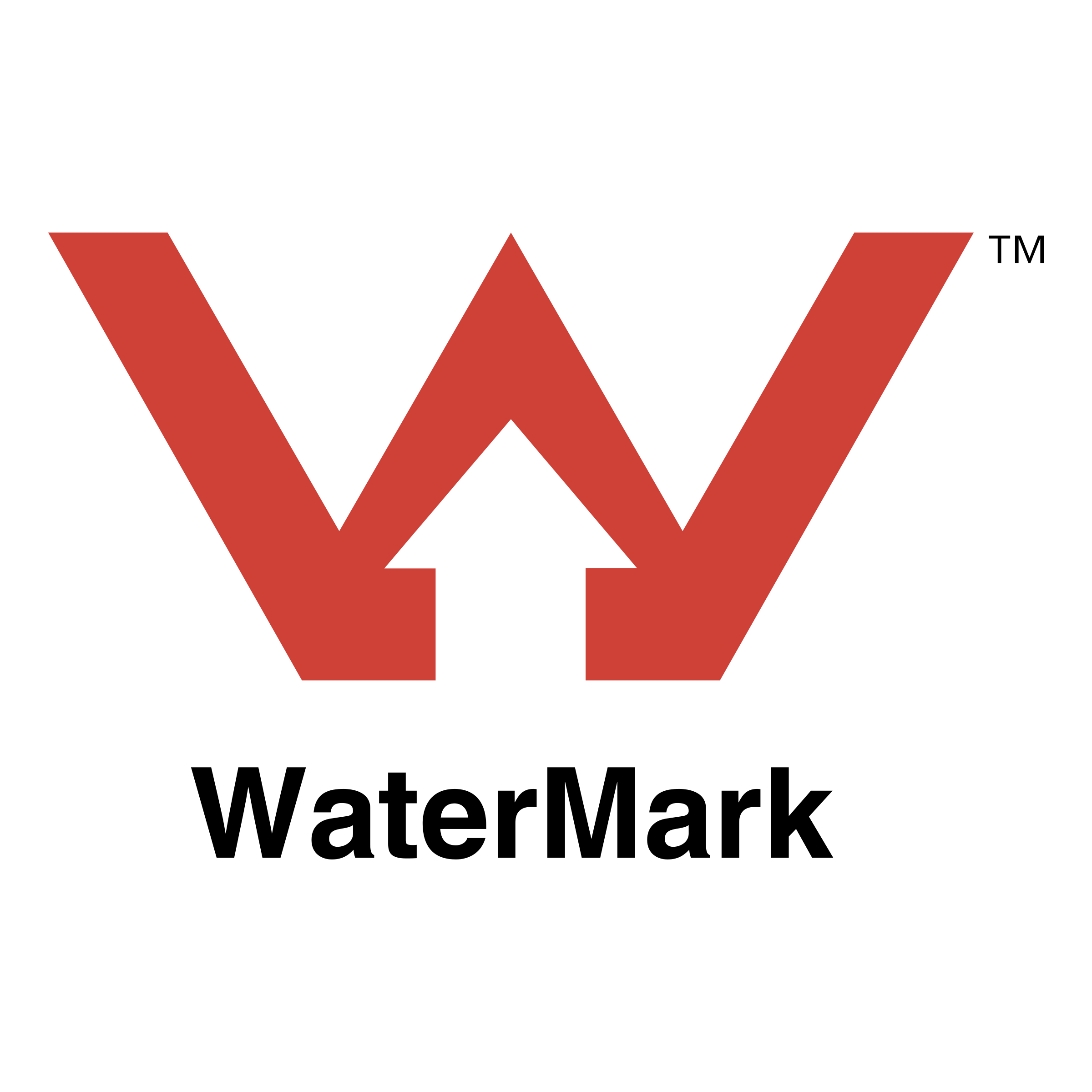 Watermark Logo, a red W with a white arrow beneath it and the words WaterMark