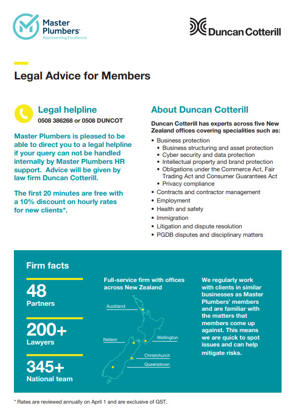 Duncan Cotterill legal helpline infographic