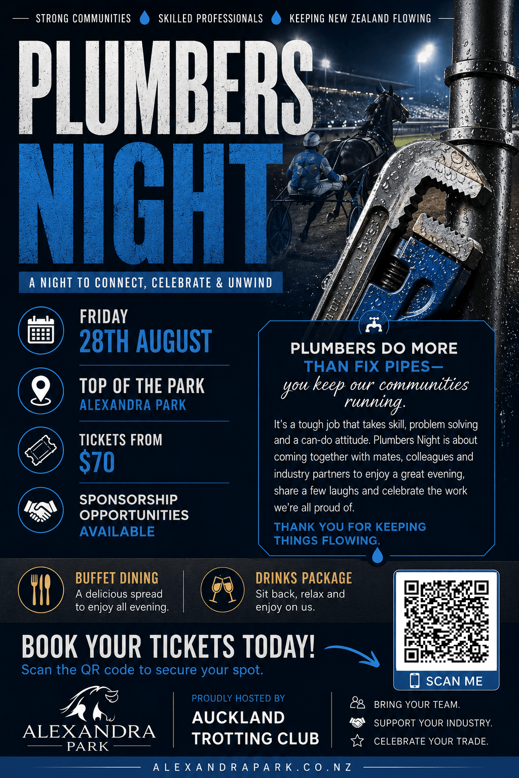 Plumbers Night at the Auckland Trotting Club with Hydroflow